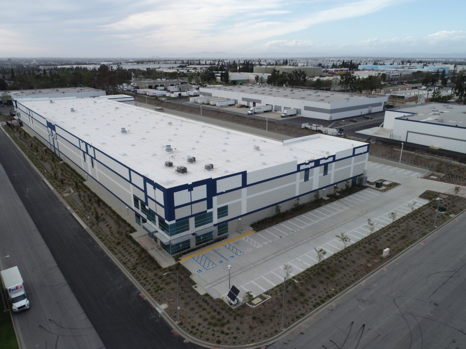 Commercial warehouse aerial real estate photography